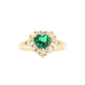 CZ Green Heart - Baby & Youth Ring