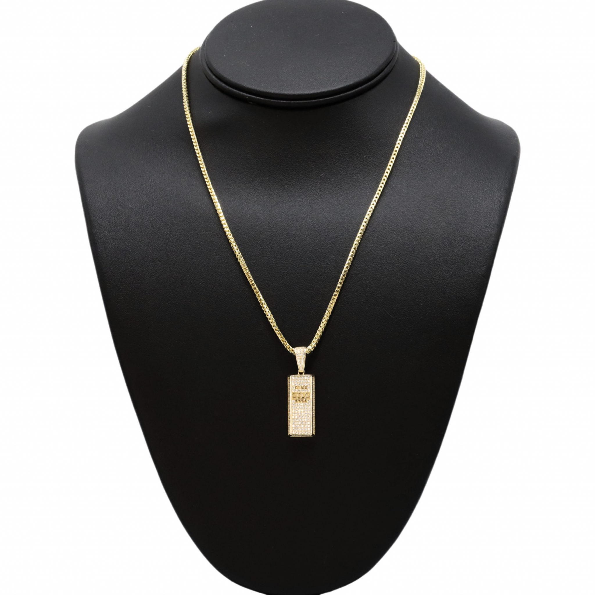 s*S様 希少 n.hollywood hand pendant Cz Gold Bar 10k- Pendant - Golden Hand Jewellery