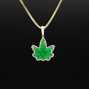 Diamond Jade Leaf .60ct- Pendant - Image 3