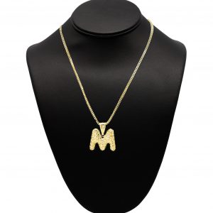 Letter M Puff Nugget - Pendant