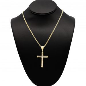 Textured Two Tone Cross - Pendant