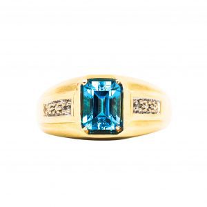 Aquamarine - Diamond Ring