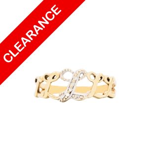 Diamond Letter L - Diamond Ring