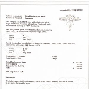 Pear Lab 2.3ct #87 - Diamond Ring - Image 3