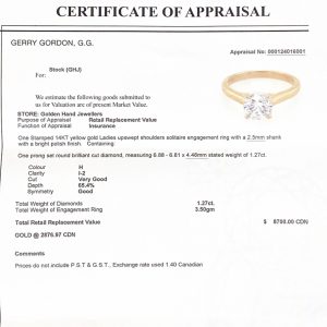 Brilliant Cut 1.2ct #46 - Diamond Ring - Image 3