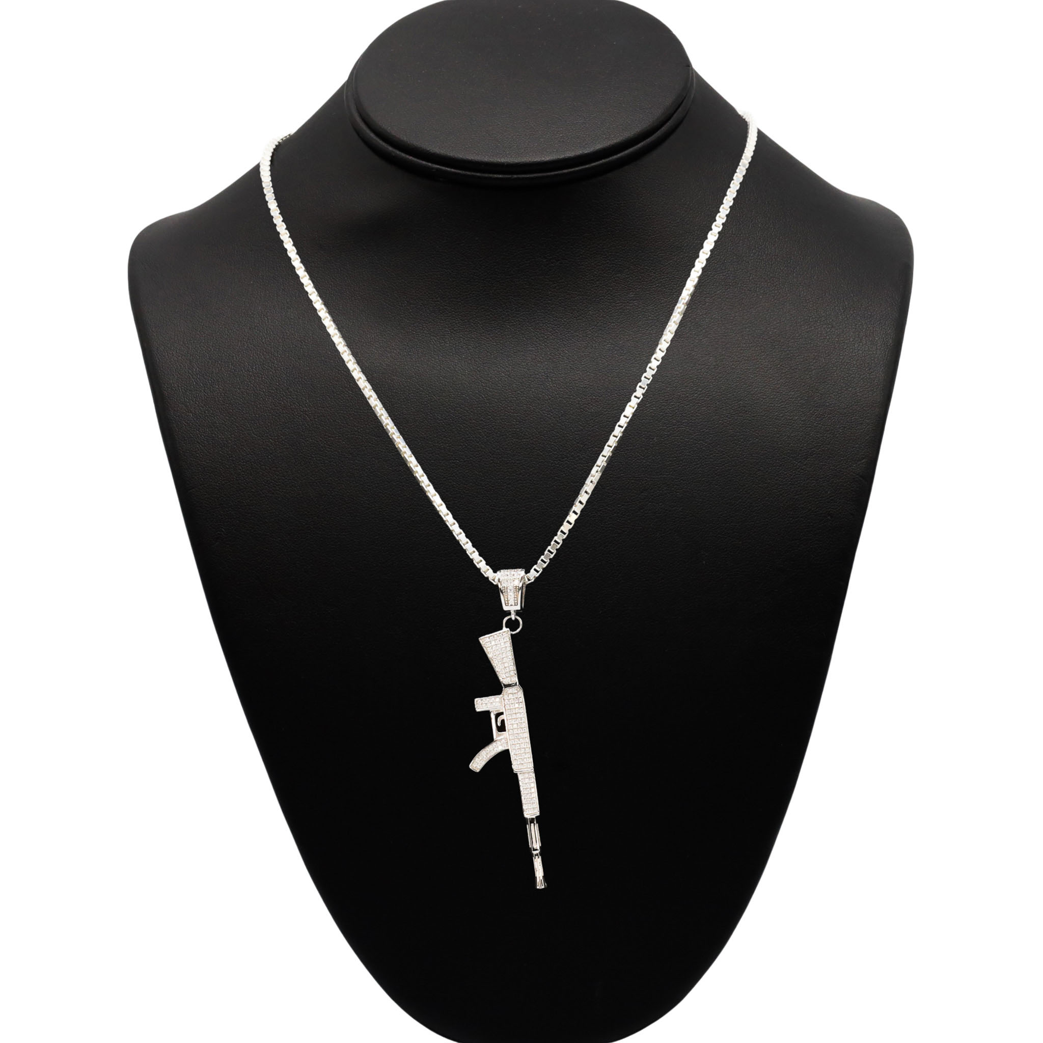 CZ AK 47 - Silver Pendant - Golden Hand Jewellery