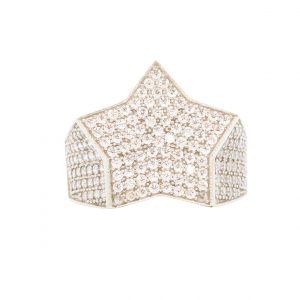 Cz White Gold Star - Ring