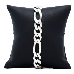 Figaro 11mm 8.75"- Silver Bracelet