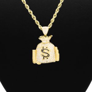 Cz Money Bag 10k - Pendant - Image 3
