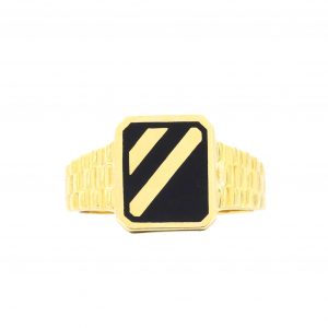 Rectangle Black Enamel - Ring