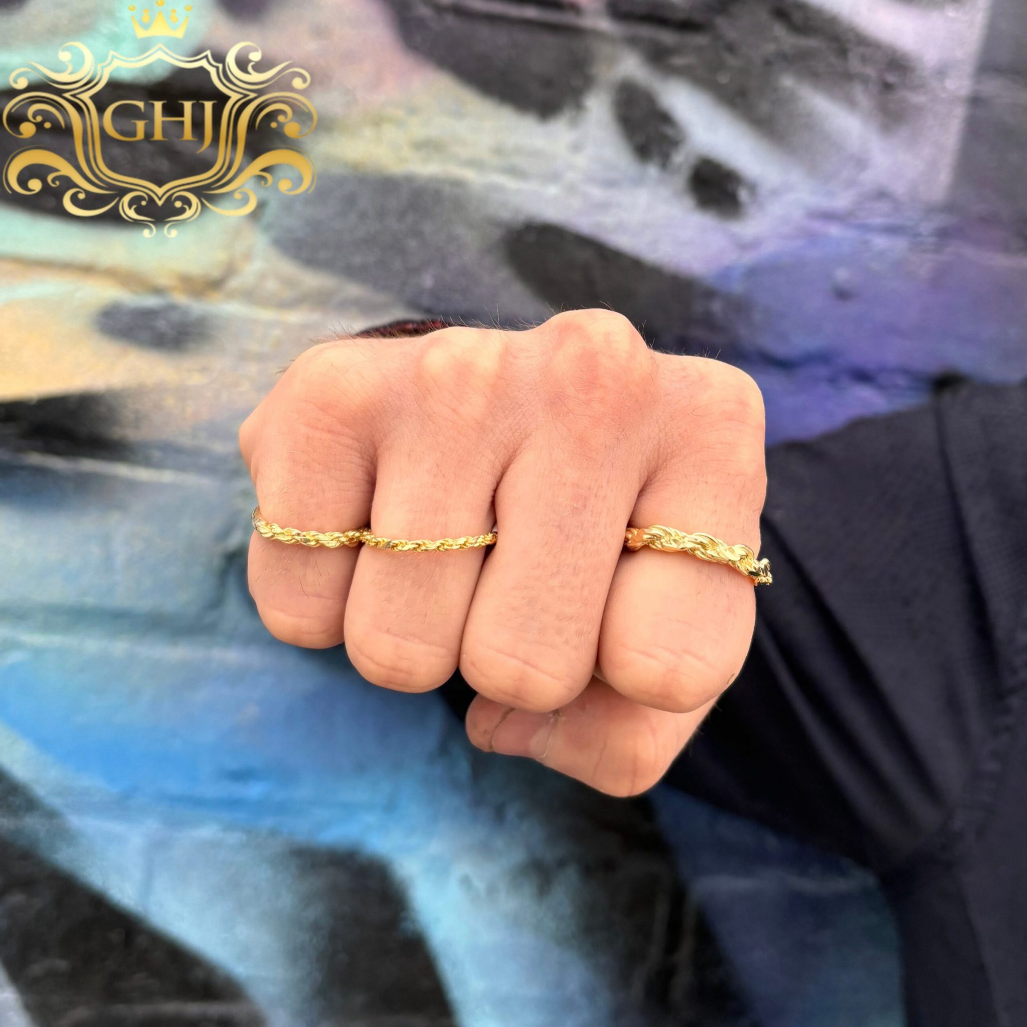 Large Solid Rope - Ring - Golden Hand Jewellery