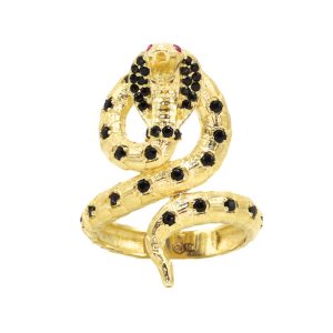 Black CZ Cobra - Ring