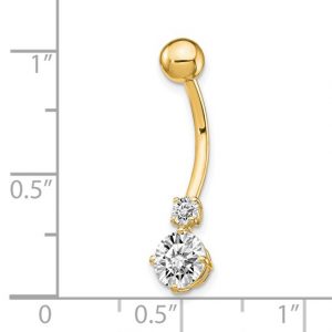 Double Cz Belly Ring 10k - Body Jewellery - Image 3