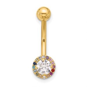 Rainbow Belly Ring 14k - Body Jewellery
