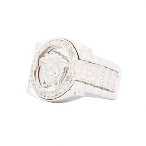 Medusa Cz Rolex Sides - Silver Ring - Image 3