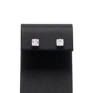 1ct White Gold CZ Princess Cut - Earrings