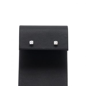 .15ct White Gold CZ Princess Cut- Earrings