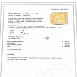Icy Square Nugget 1ct Lab #236 - Diamond Nugget Ring - Image 3