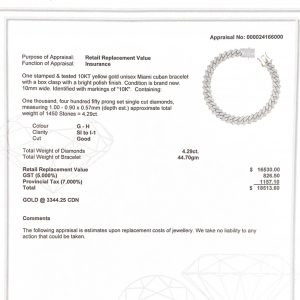 Diamond Miami Cuban Bracelet 4.2ct 9" #202 - Bracelet - Image 4