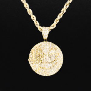 Gold Plated Emoji - Silver Pendant - Image 3