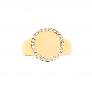Diamond Signet .38ct 10k - Diamond Ring