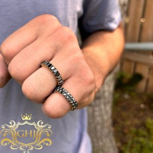 Black Diamond Band 6.6ct 14k - Diamond Ring - Image 3