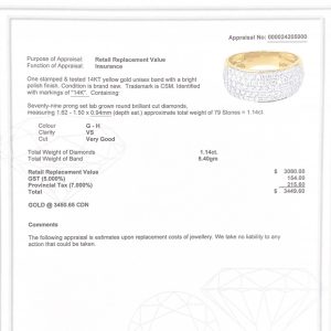 Diamond Band 1.1ct Lab #252 14k - Diamond Ring - Image 4
