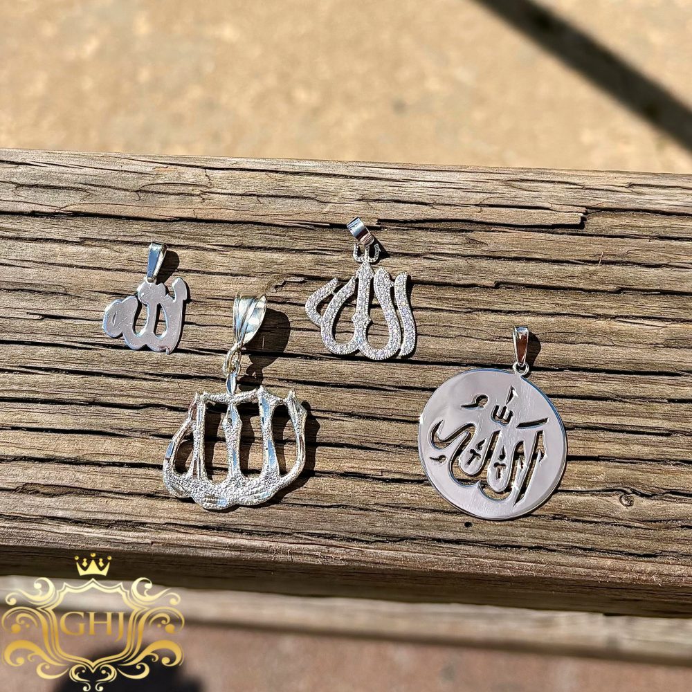Allah Cz - Silver Pendant - Golden Hand Jewellery