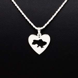 Ukrainian Heart - Silver Pendant - Image 3