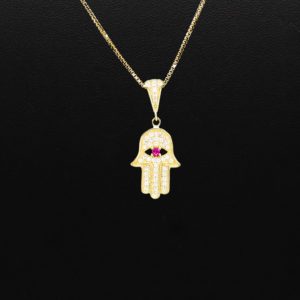 Small Cz Hamsa - Pendant - Image 3