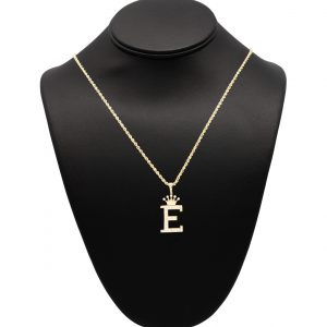 Cz Letter E Crown - Pendant