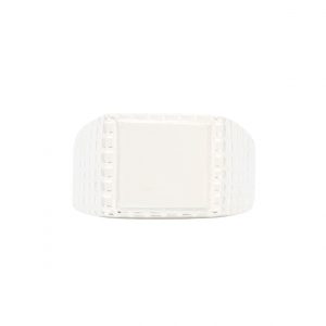 Checkered Signet - Silver Ring