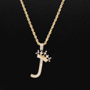 Diamond Crown Letter J .30ct 10k- Diamond Pendant - Image 3