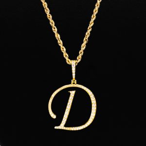 Large Letter D .60ct 14k- Diamond Pendant - Image 3
