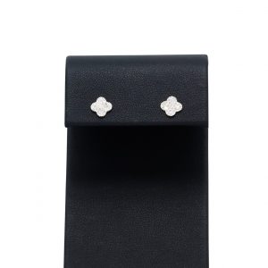 Yellow Gold Diamond Clover Studs  0.25ct - Genuine Diamond Earrings