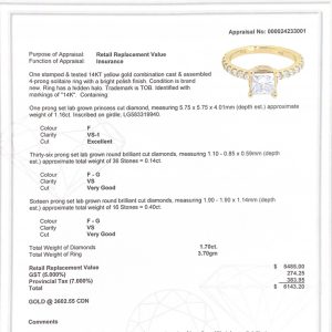 Princess Cut 1.7ct Lab #265 - Diamond Ring - Image 4