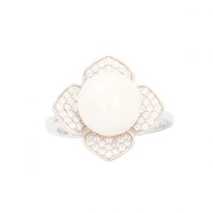 Flower Pearl - Silver Ring
