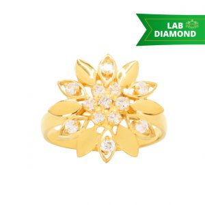 Diamond Flower .40ct Lab 22k #247  - Diamond Ring