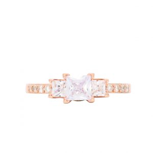 CZ Rose Plated - Silver Ring