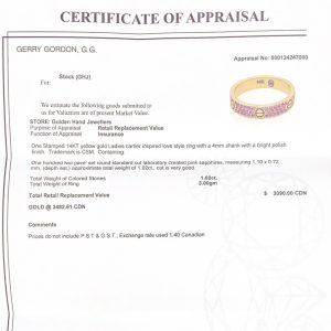 Sapphire Love Band 1.0ct Lab #269 - Ring - Image 3