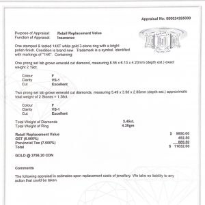 Emerald Cut 3.4ct Lab #22 - Diamond Ring - Image 3
