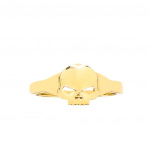 Small Solid Skull 10k - Gold Ring