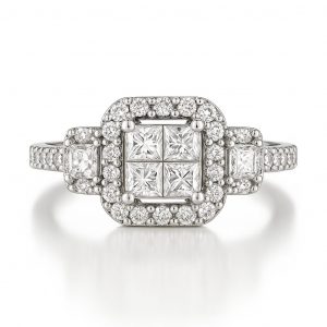 Princess Cut Cluster 1.5ct #271 - Diamond Ring