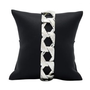 Multi Diamond Cut Rectangle 16mm 9"- Silver Bracelet