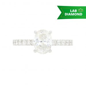 Oval Cut 1.59ct Lab - Diamond Ring