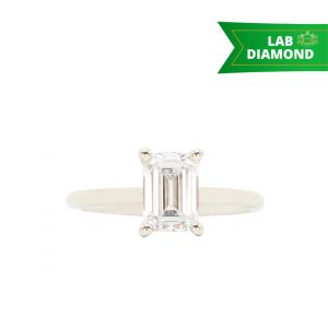 Emerald Cut 1.55ct Lab #148- Diamond Ring