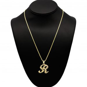 Large Script Nugget Letter R - Pendant