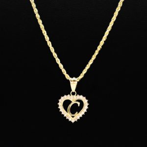 Cz Heart Letter C - Pendant - Image 3