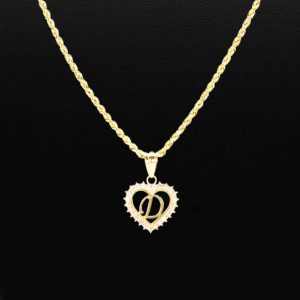 Cz Heart Letter D - Pendant - Image 3