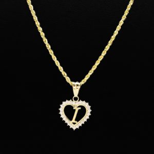 Cz Heart Letter I - Pendant - Image 3